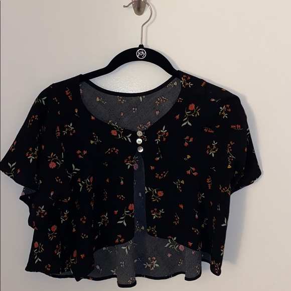 Urban Outfitters- Kimchi Blue Floral Open Back Top - Picture 3 of 5